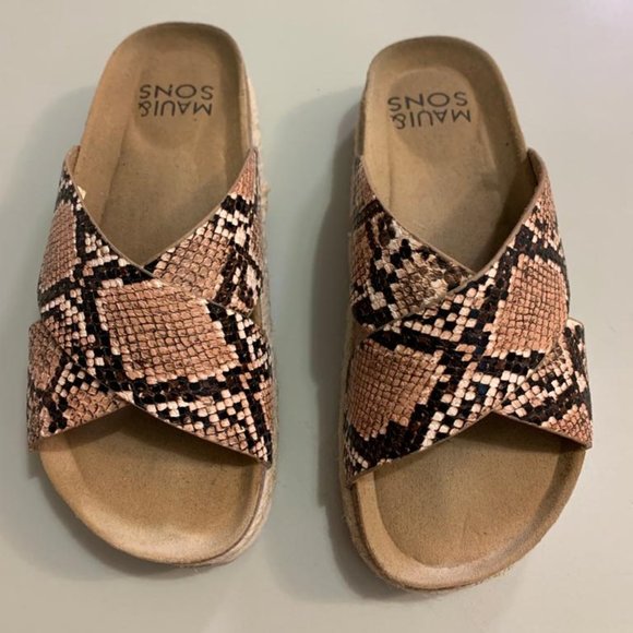 Maui and Sons Animal Print Platform Sandals (USED TWICE) - Picture 1 of 2